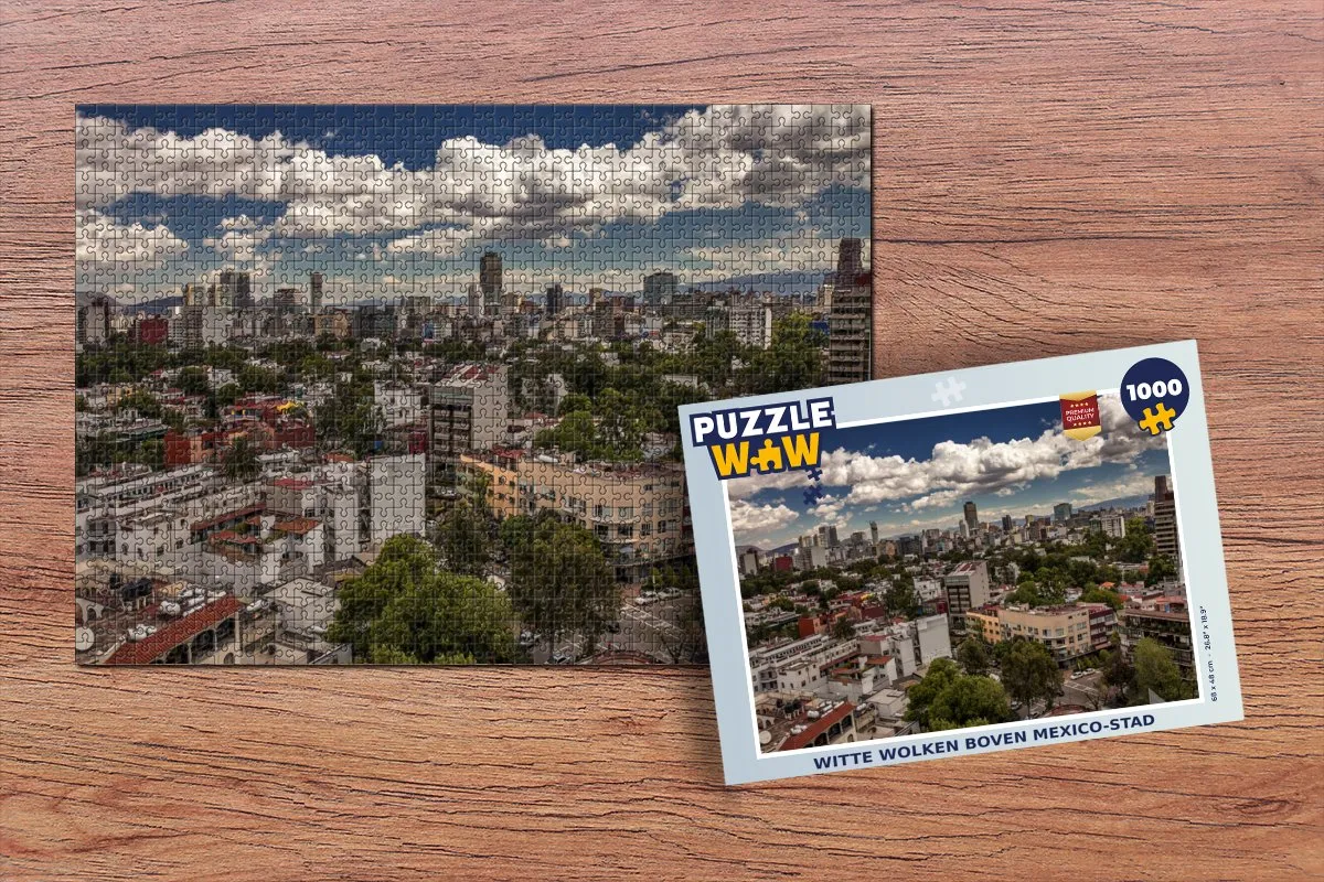 PuzzleWow Legpuzzel Witte Wolken Mexico 1000 Stuks - Multicolor