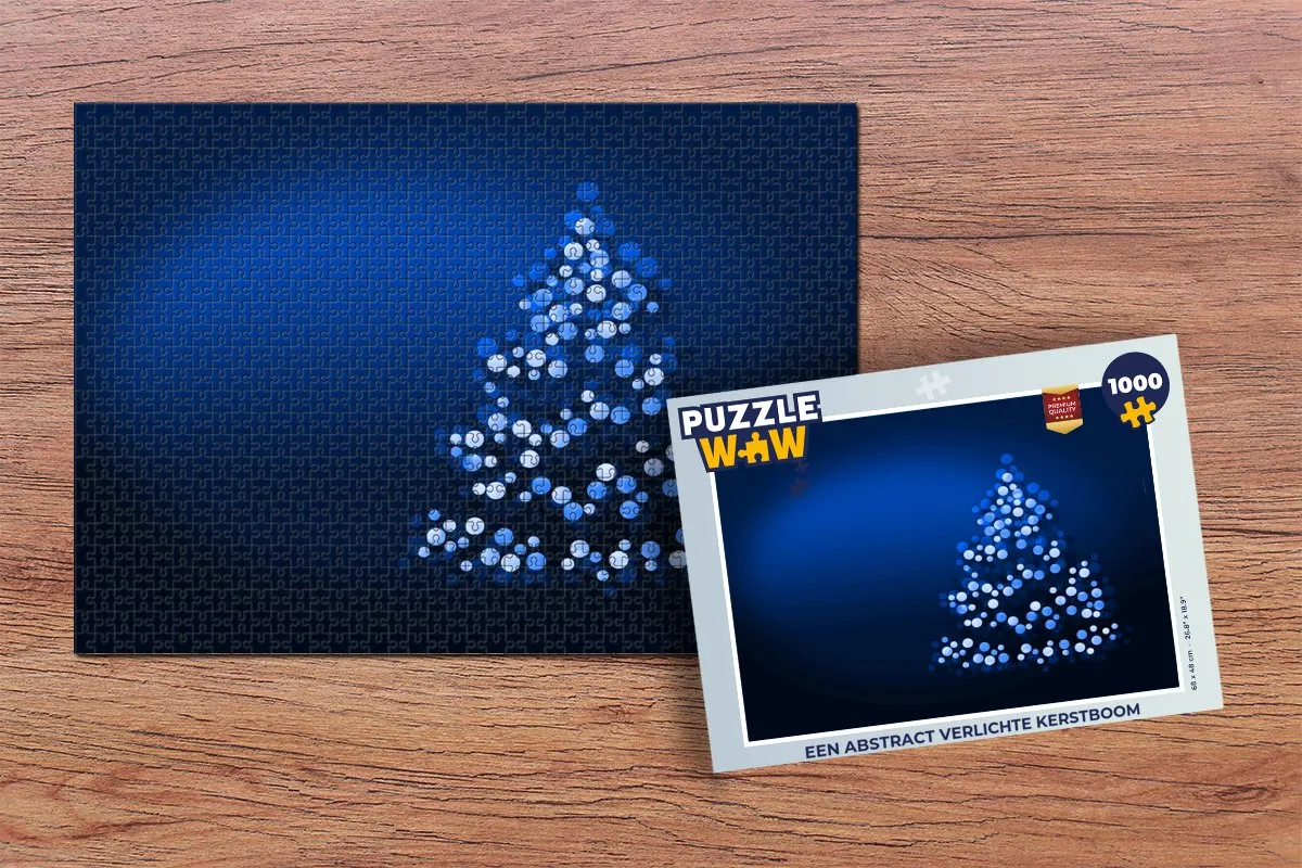PuzzleWow Legpuzzel Abstracte Kerstboom 1000 Stuks - Multicolor