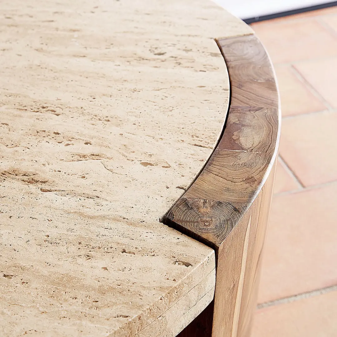 Loberon Selvano Salontafel - Ø80cm - Bruin - afbeelding 6 van 6