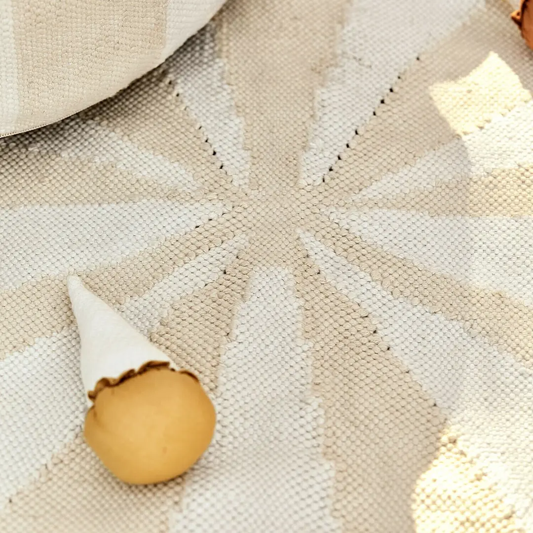 Loberon Wobbilo Vloerkleed 120cm - Beige/Crème - afbeelding 6 van 6