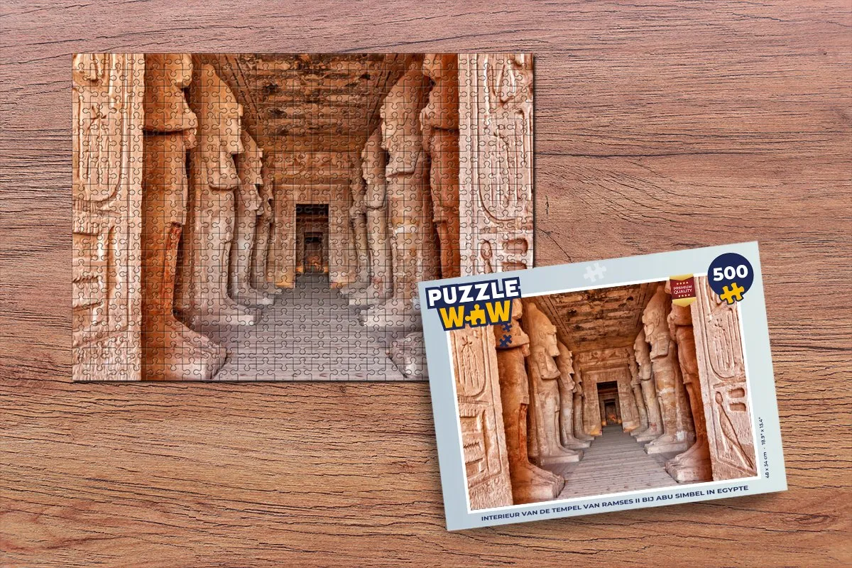 PuzzleWow Legpuzzel Interieur Tempel Ramses II 500 Stuks - Multicolor