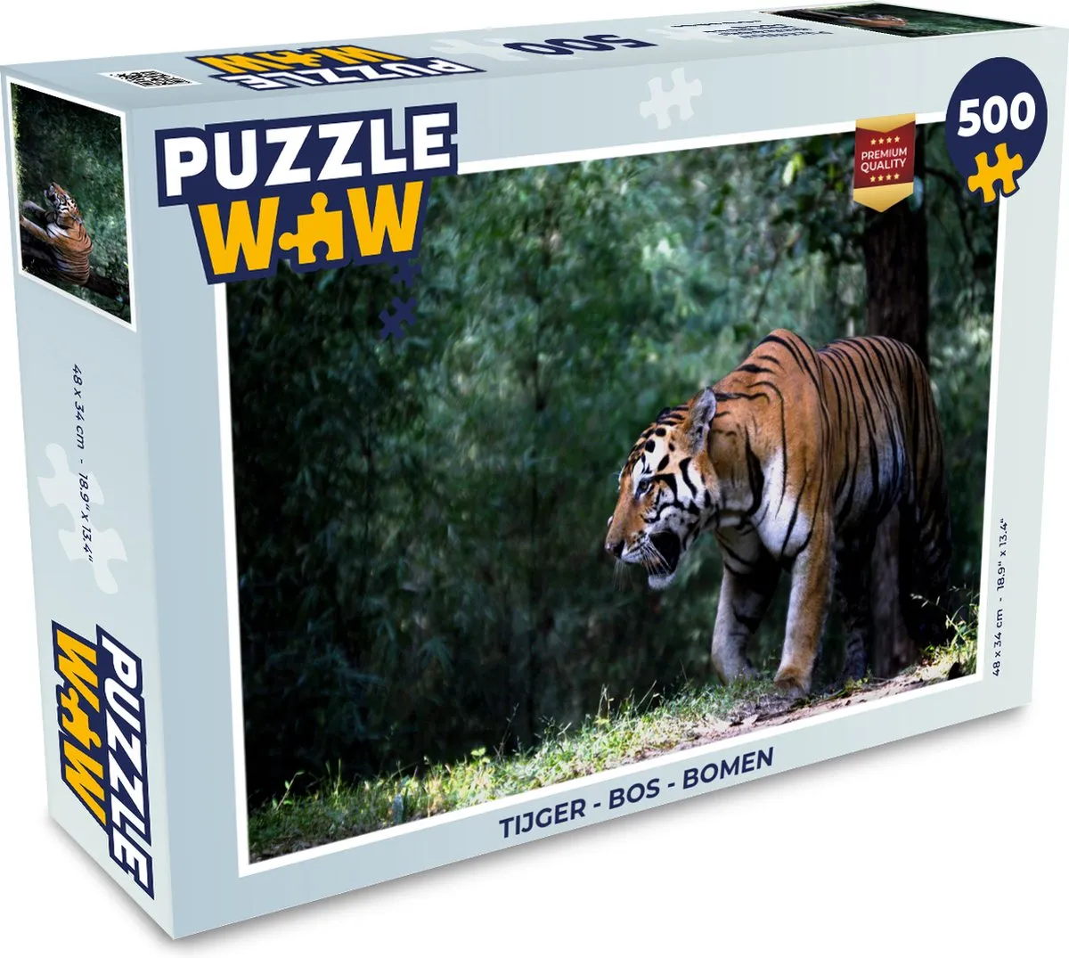 PuzzleWow Tijger Bos Bomen Legpuzzel 500 Stuks