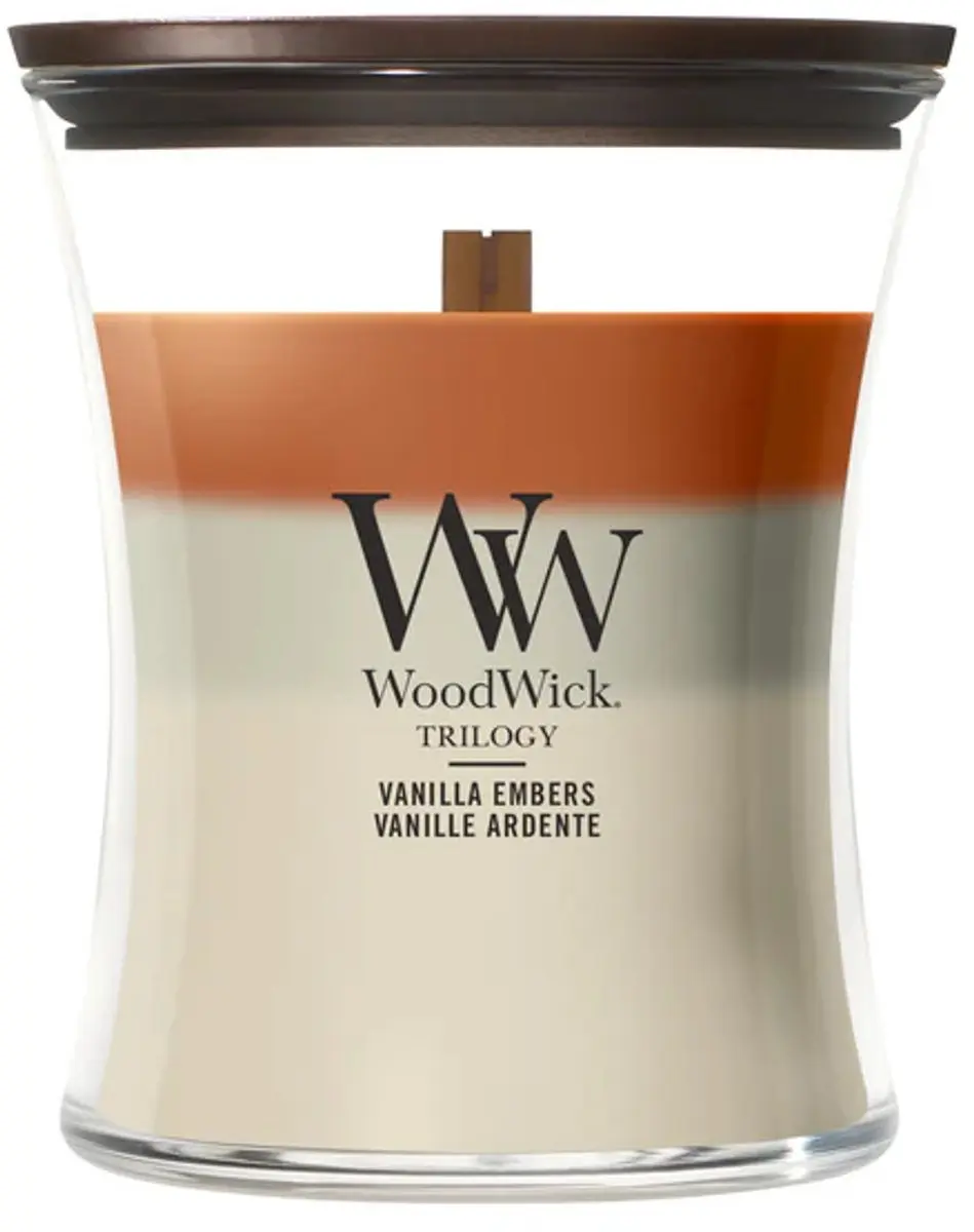 WoodWick Hourglass Trilogy Vanilla Embers Geurkaars