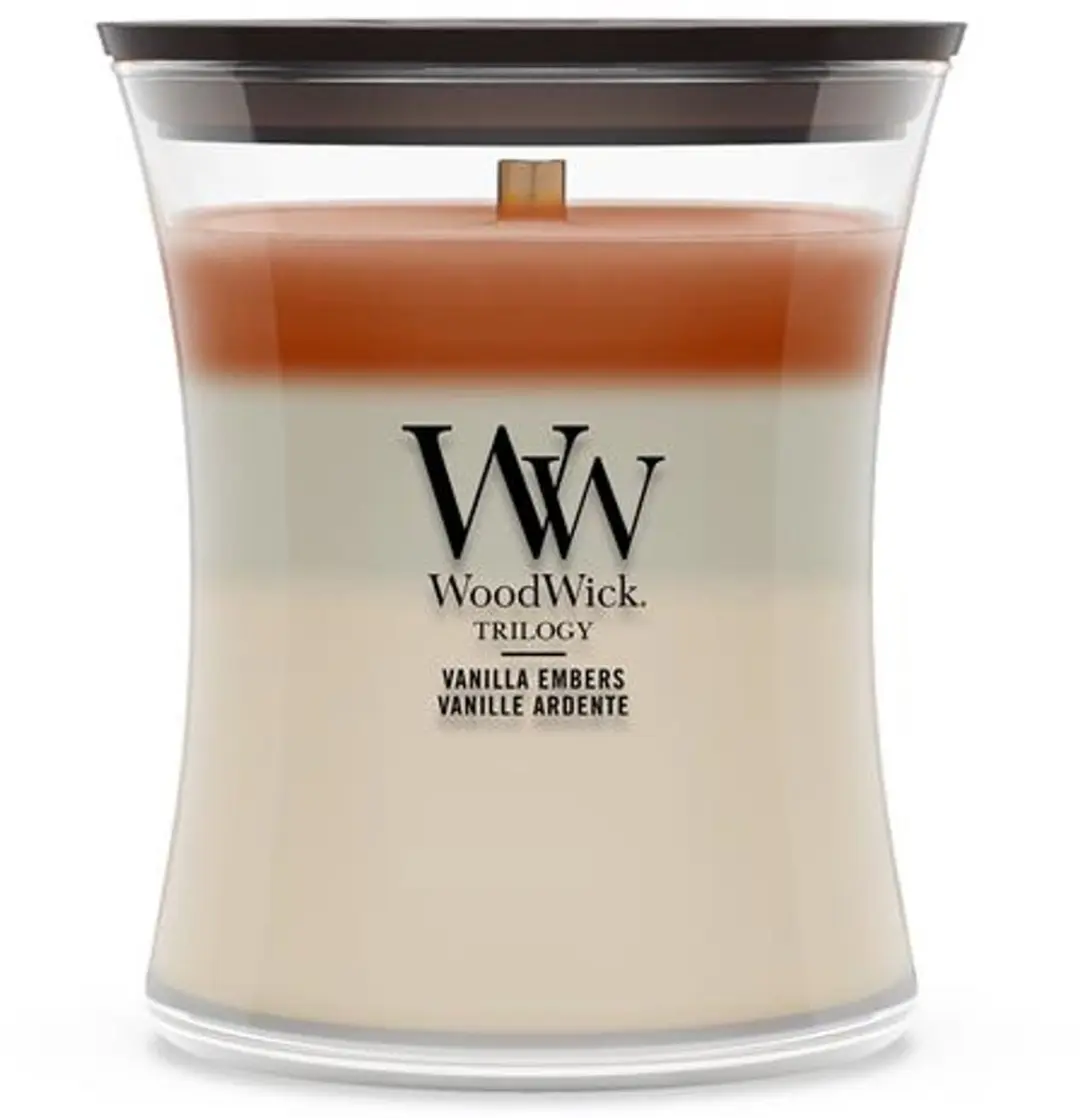 WoodWick Hourglass Trilogy Vanilla Embers Geurkaars - 60 Branduren - afbeelding 5 van 5