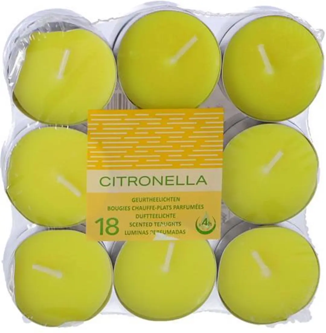 Spaas Theelichten Citronella 4 uur - 18 Stuks - Blauw - afbeelding 2 van 3