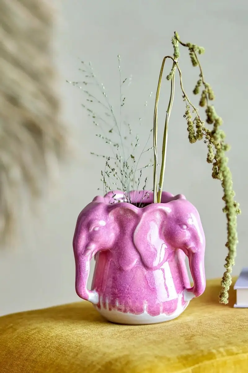 Bloomingville Pontus Vaas - 15,5cm - Roze - afbeelding 3 van 5