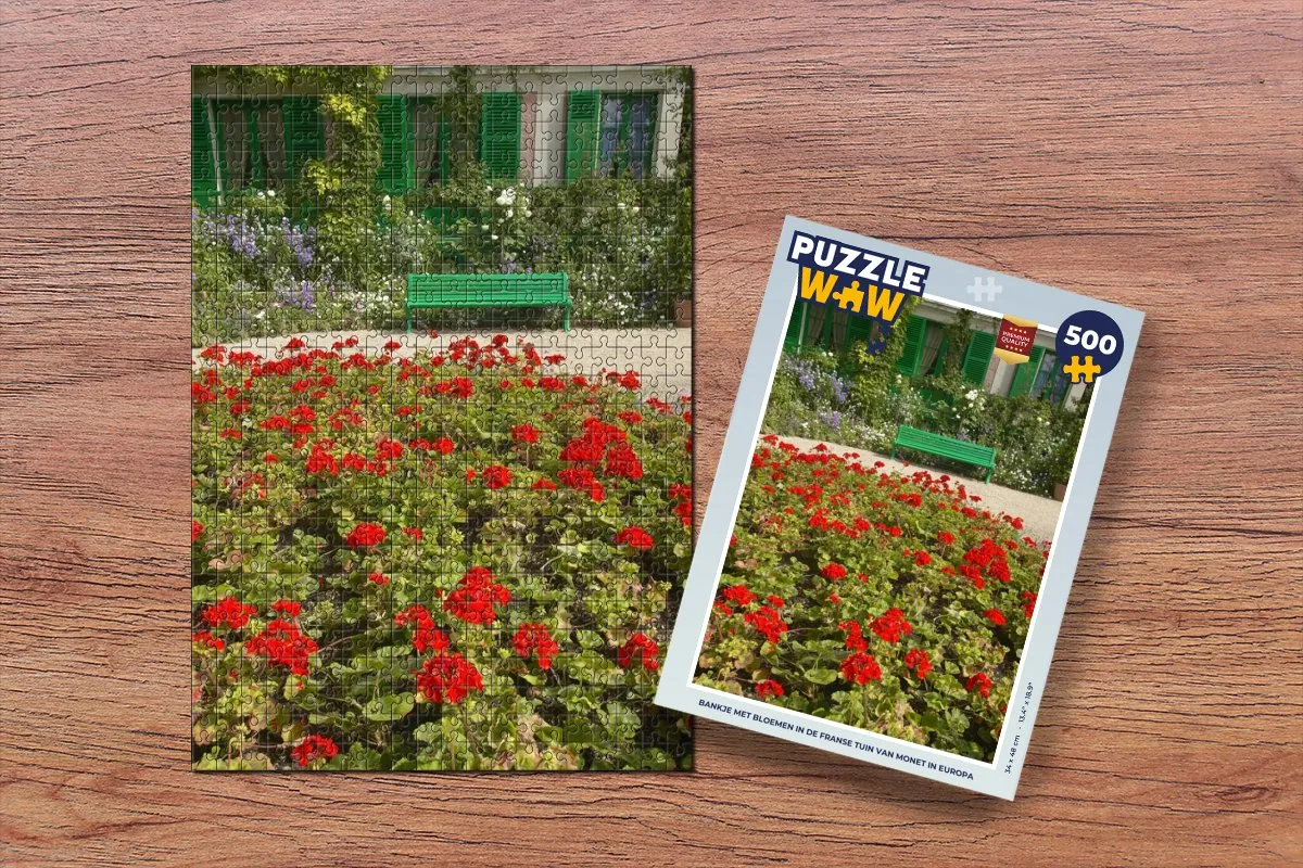 PuzzleWow Monet Franse Tuin Legpuzzel 500 Stuks - Multicolor