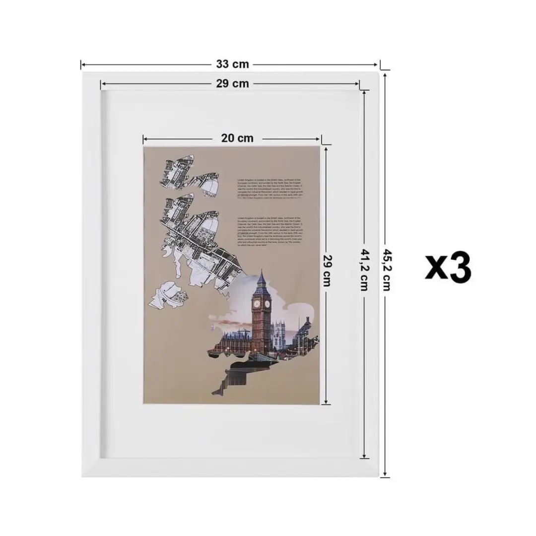 Songmics Fotolijst Set 3 Stuks 33x45cm Wit - afbeelding 6 van 6