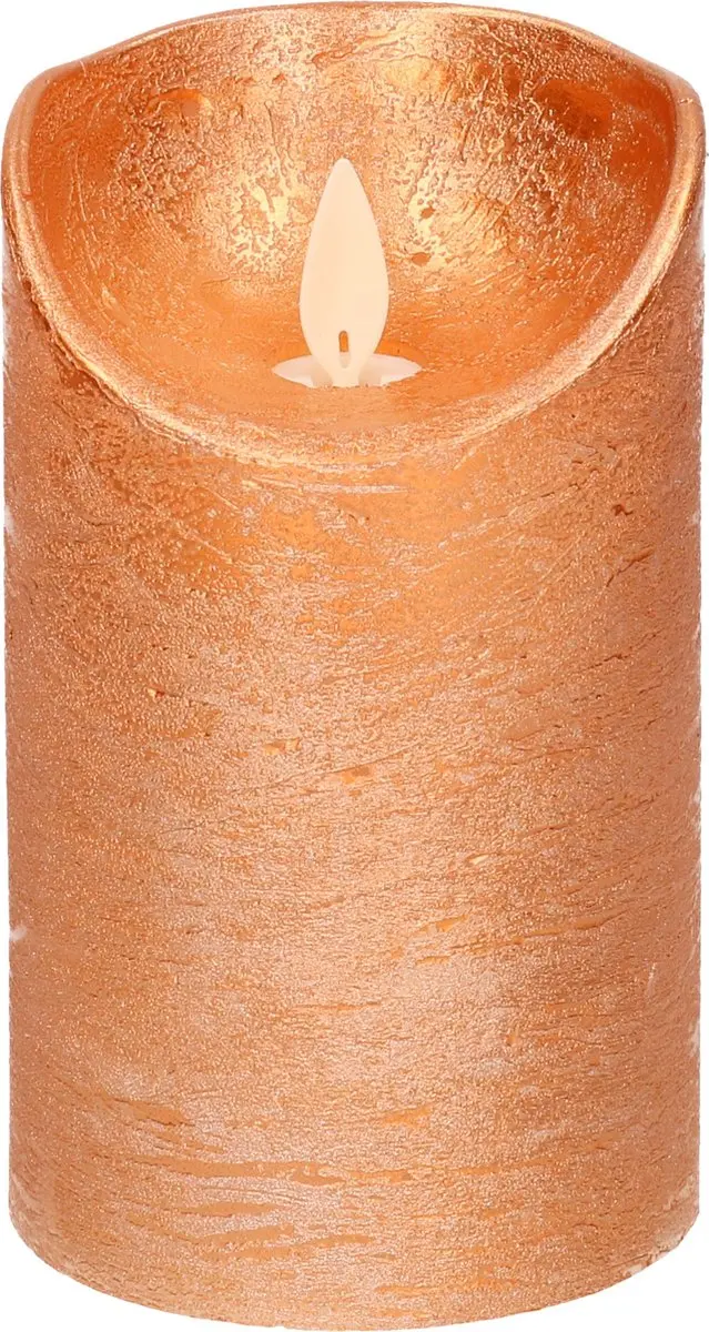 Anna's Collection LED Kaars Rustiek Koper 7,5x12,5cm