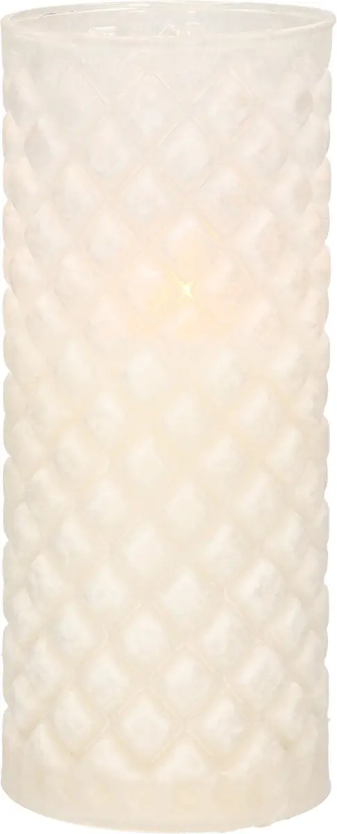 1x stuks luxe led kaarsen in glas D7,5 x H17,5 cm