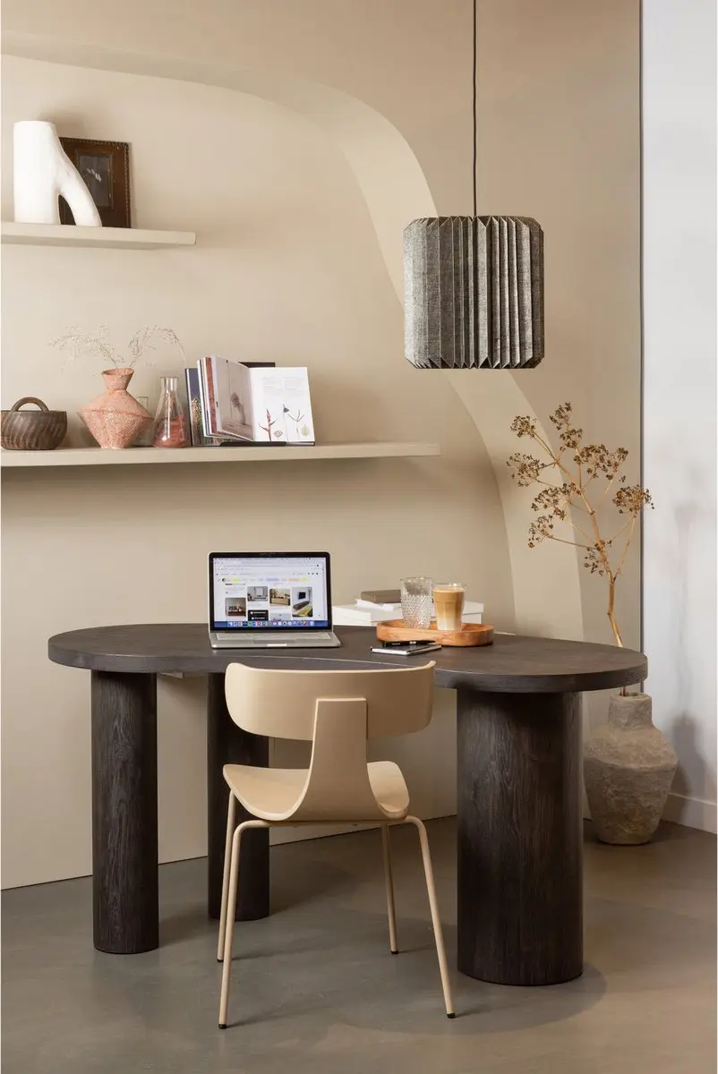 WOOOD Maan Bureau Donkerbruin 150cm - afbeelding 4 van 6