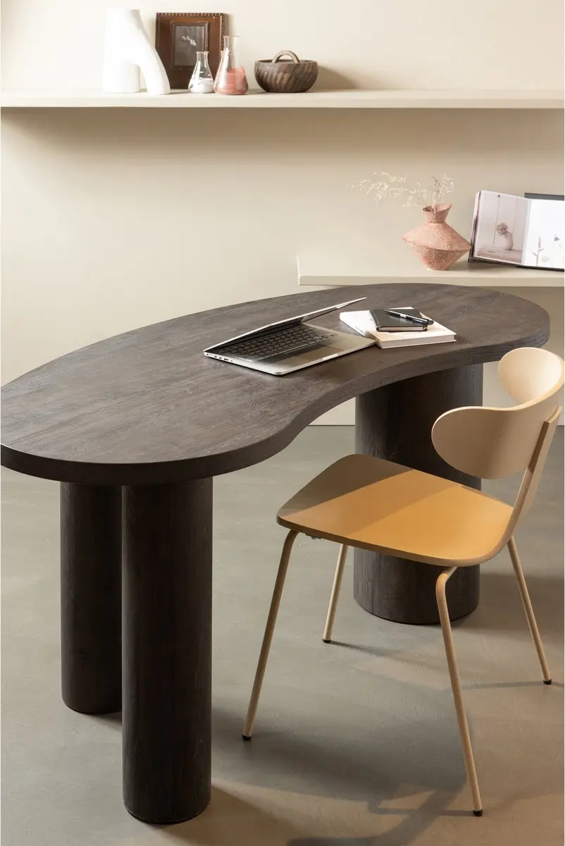 WOOOD Maan Bureau Donkerbruin 150cm - afbeelding 5 van 6
