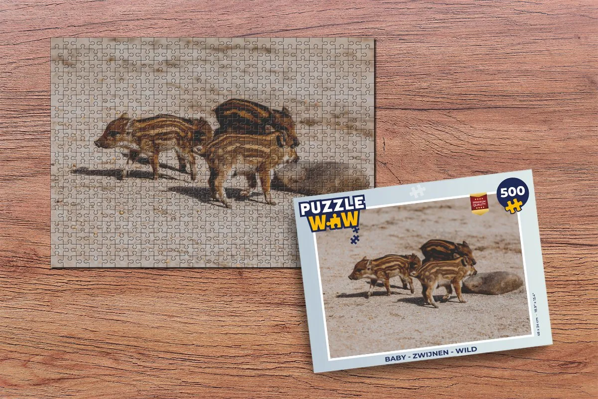 PuzzleWow Zwijnen Wild Legpuzzel 500 Stuks - Multicolor