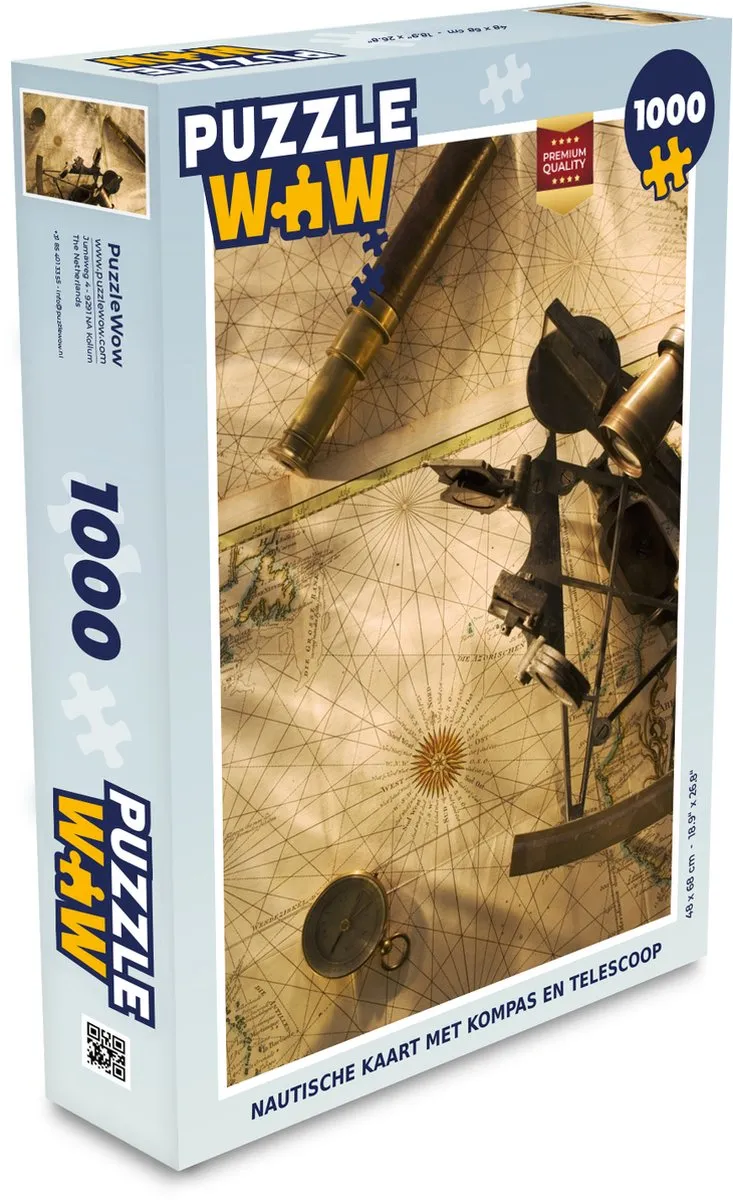 PuzzleWow Nautische Kaart Legpuzzel 1000 Stuks