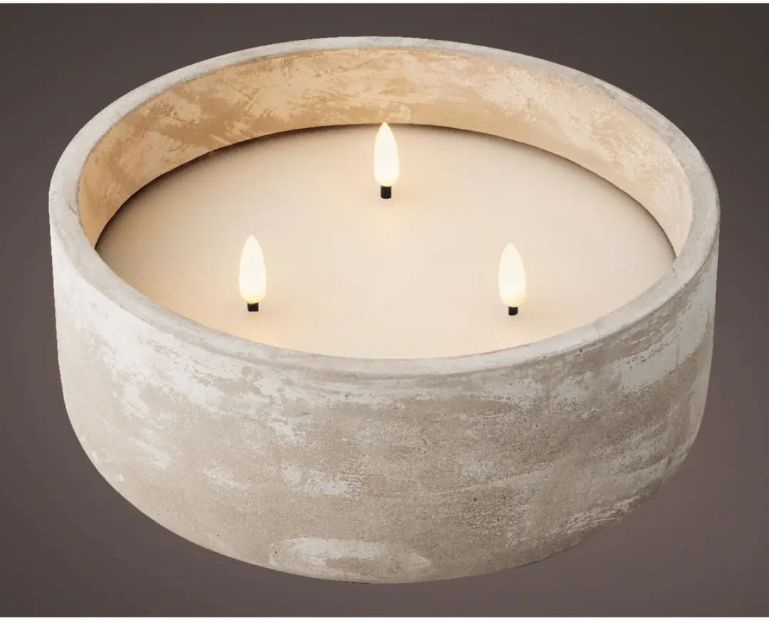 Lumineo LED Kaars Beton 20x8cm Warm Wit