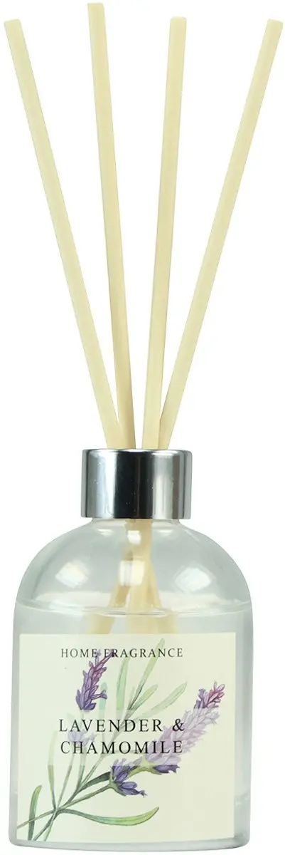 Geurstokjes lavendel kamille diffuser van glas 100ml