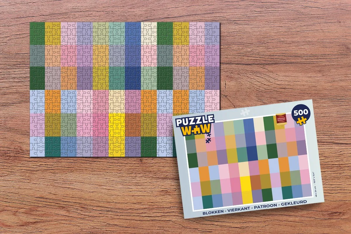 PuzzleWow Puzzel Blokken 500 Stuks - Gekleurd