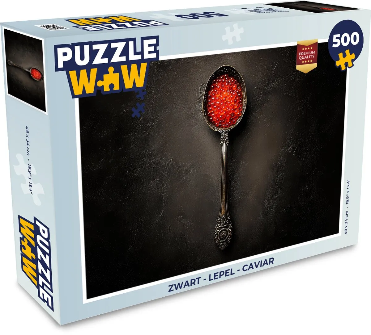 PuzzleWow Lepel Caviar Puzzel 500 Stuks - Zwart