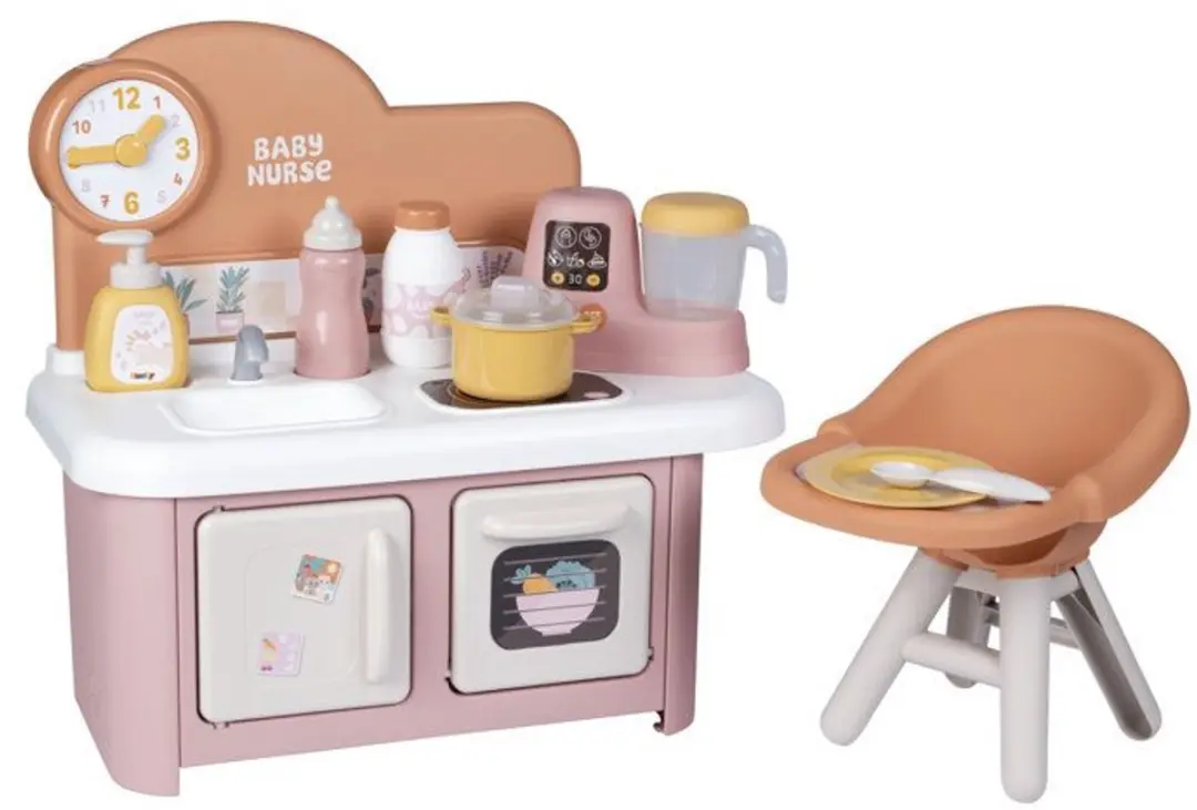 Smoby Babyverzorgster Keuken en Kinderstoel - afbeelding 2 van 4