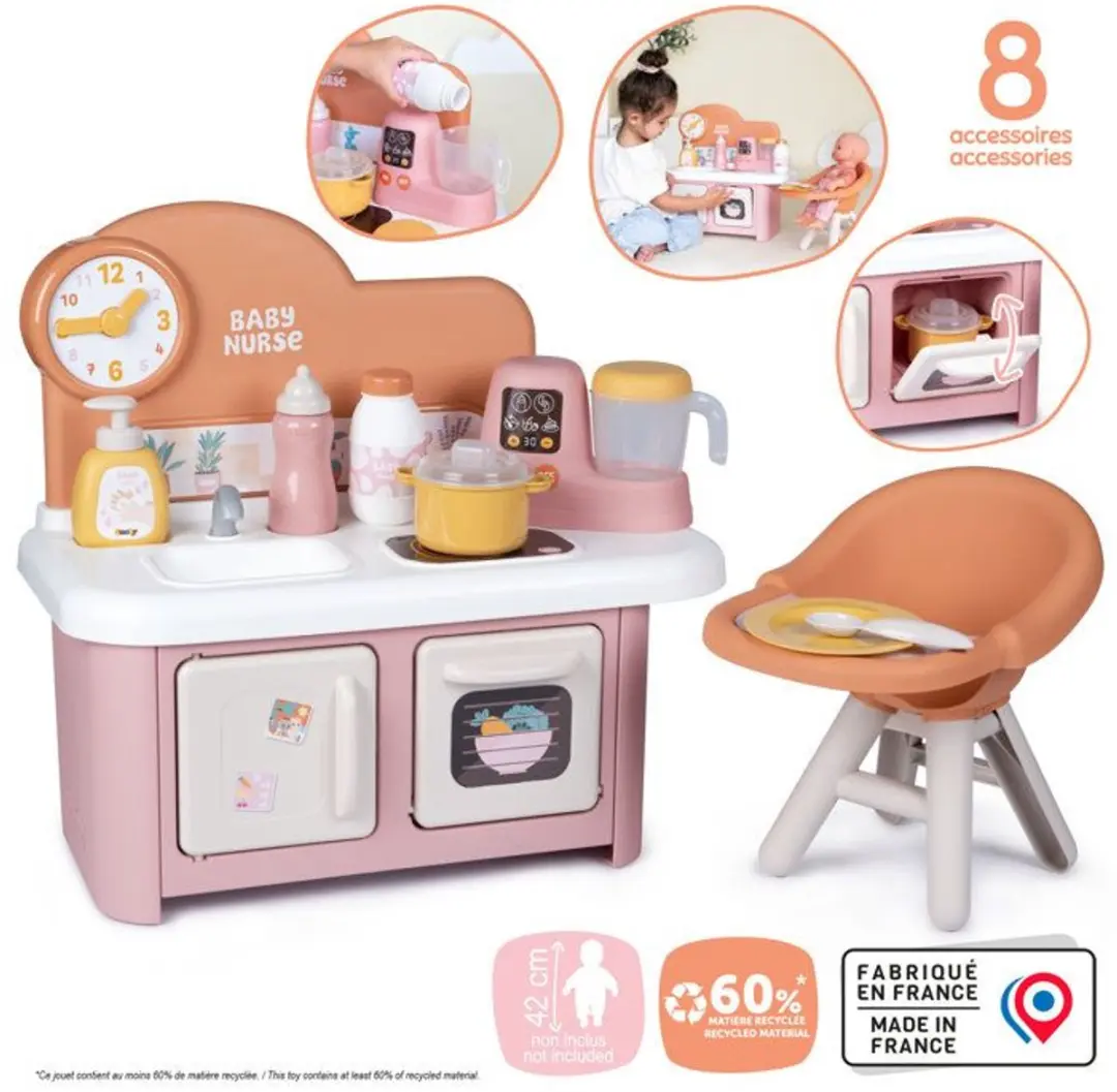 Smoby Babyverzorgster Keuken en Kinderstoel - afbeelding 3 van 4