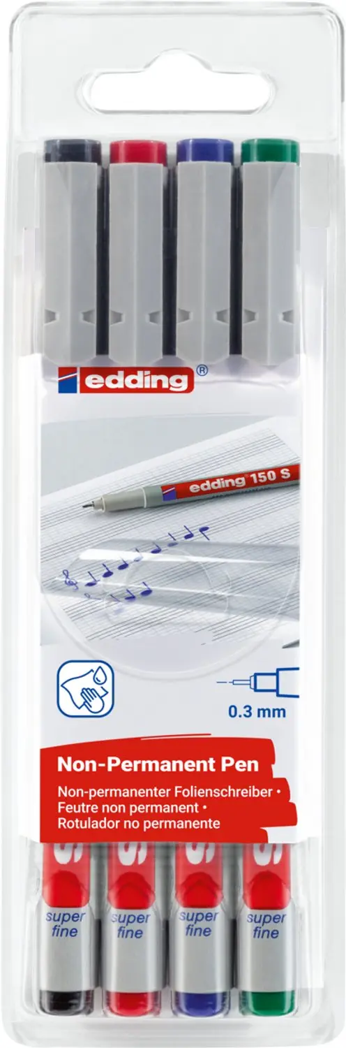 edding 150 S Foliestift - 4 Stuks - 0,3mm - afbeelding 4 van 5