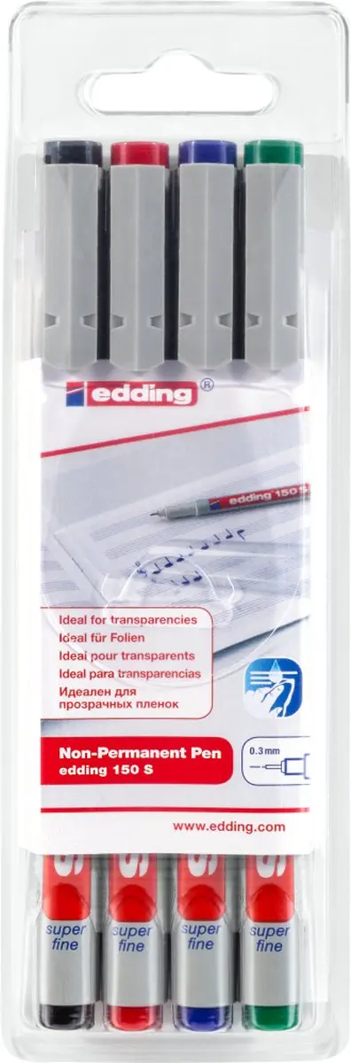 edding 150 S Foliestift - 4 Stuks - 0,3mm - afbeelding 5 van 5