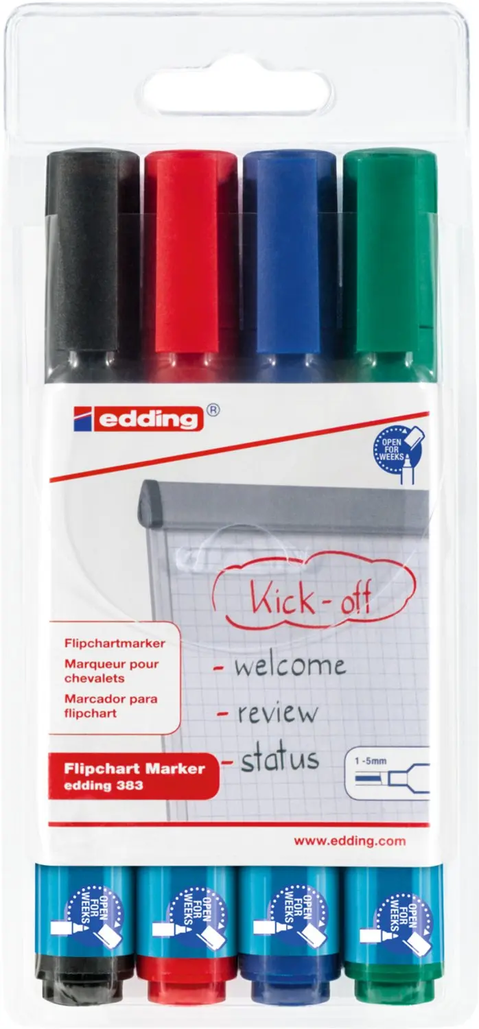 edding 383 Flipovermarker - 4 Stuks - 1-5mm - afbeelding 5 van 6