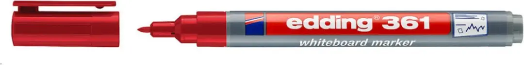 edding 361 Whiteboardmarker Rood 1mm - afbeelding 2 van 6