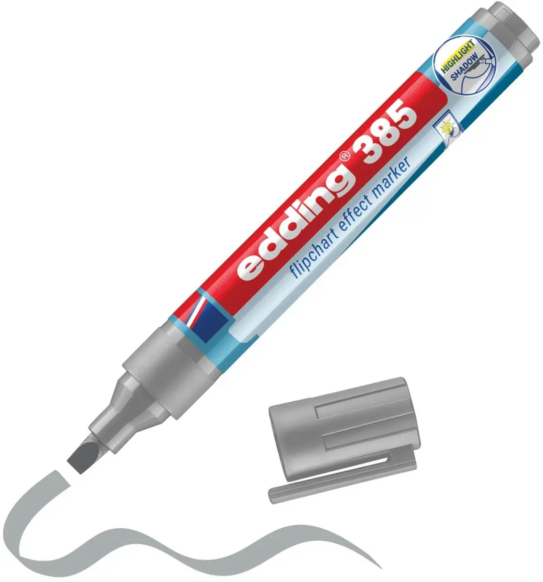 edding 385 Flipchartmarker Zilvergrijs
