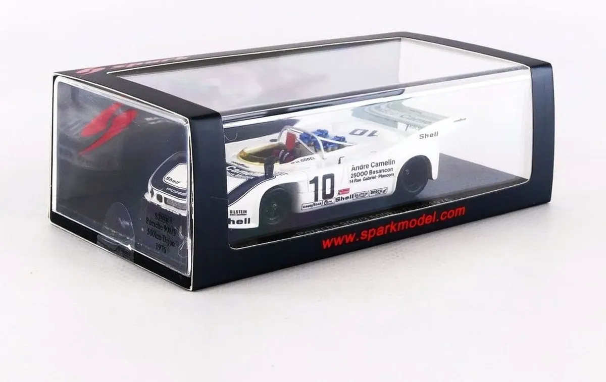 Porsche 908/3 #10 500km Dijon 1976 - 1:43 Spark - Blauw/Zwart/Wit