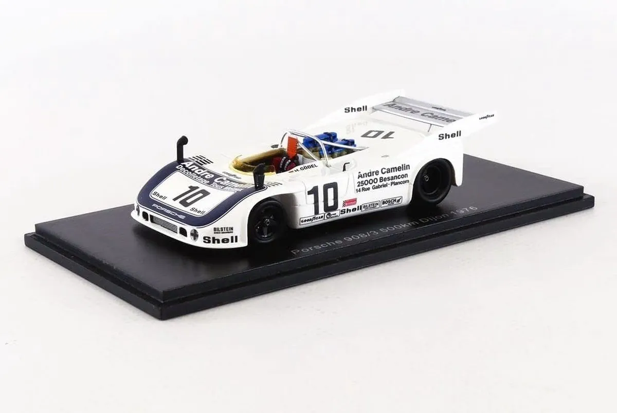 Porsche 908/3 #10 500km Dijon 1976 - 1:43 Spark - Blauw/Zwart/Wit