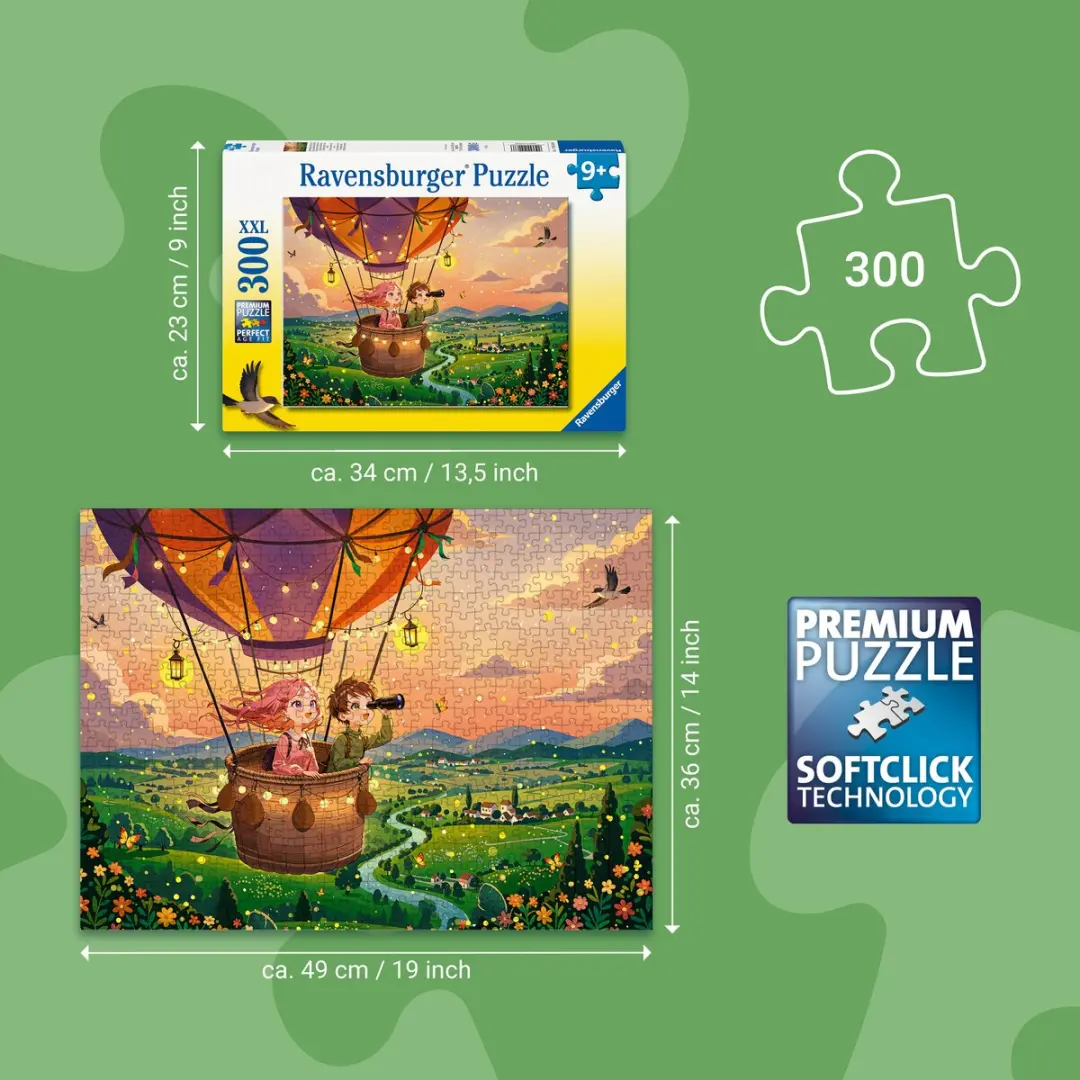 Ravensburger Cozy Sunset Sky Ride Puzzel 300 Stuks - afbeelding 2 van 3