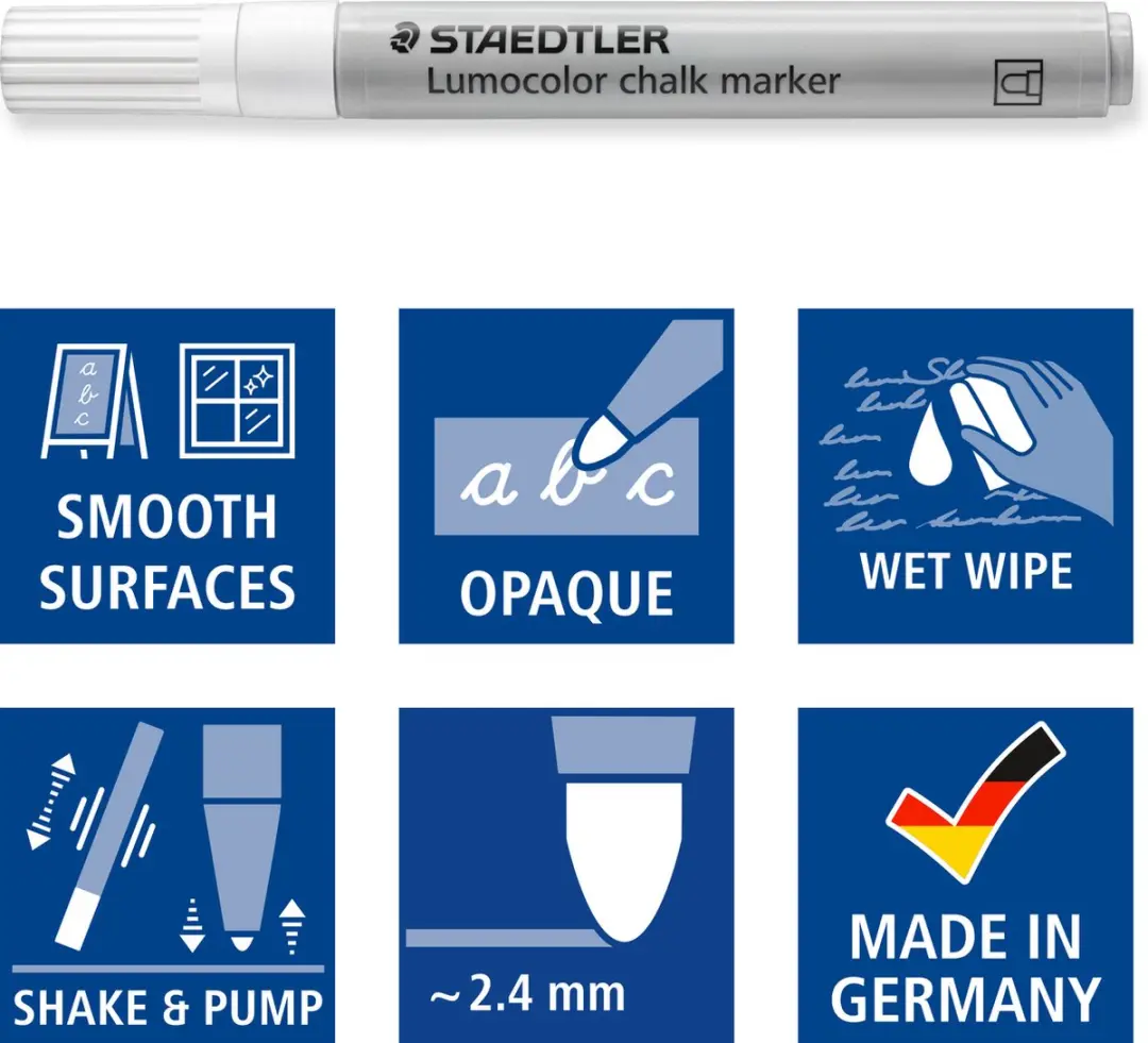 STAEDTLER Lumocolor Krijtstiften 2,4mm - 8 Stuks - afbeelding 4 van 6
