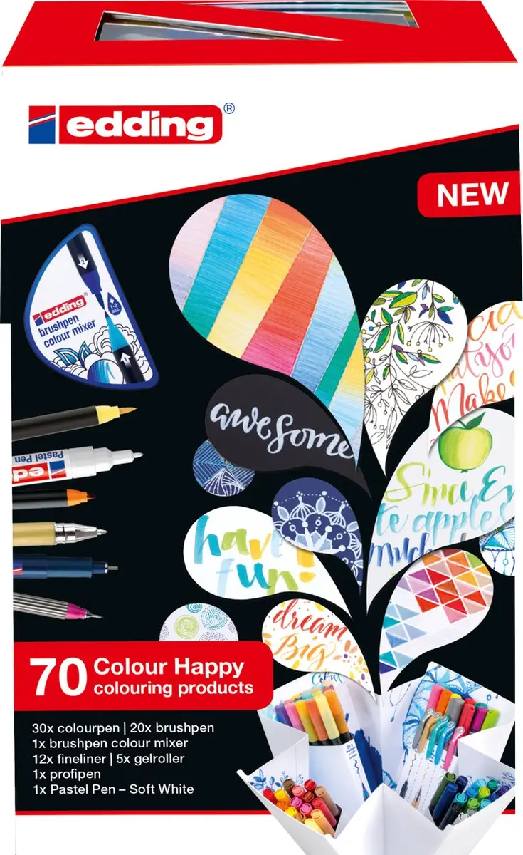 edding Colour Happy Big Box 1340/1300 - 70 Stiften - afbeelding 2 van 6