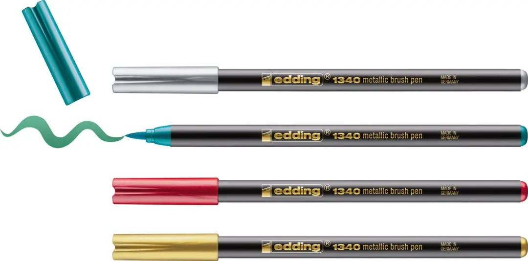 edding 1340/4S Metallic Brush Pen Set - 4 Stuks