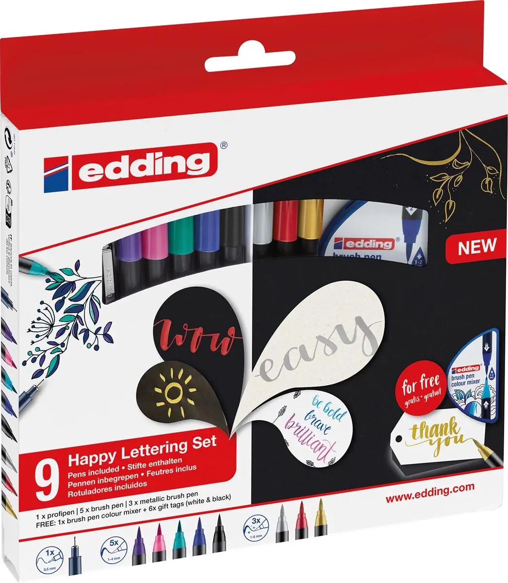 edding 1340 Happy Lettering Set - 11 Stuks - afbeelding 6 van 6