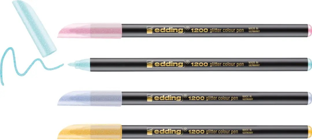 edding 1200 glitterstiften met vaste punt