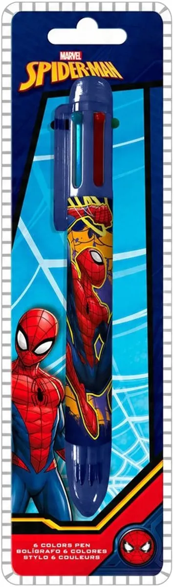 Marvel Spider-Man Meerkleurige 6-in-1 Balpen - Zwart - afbeelding 6 van 6