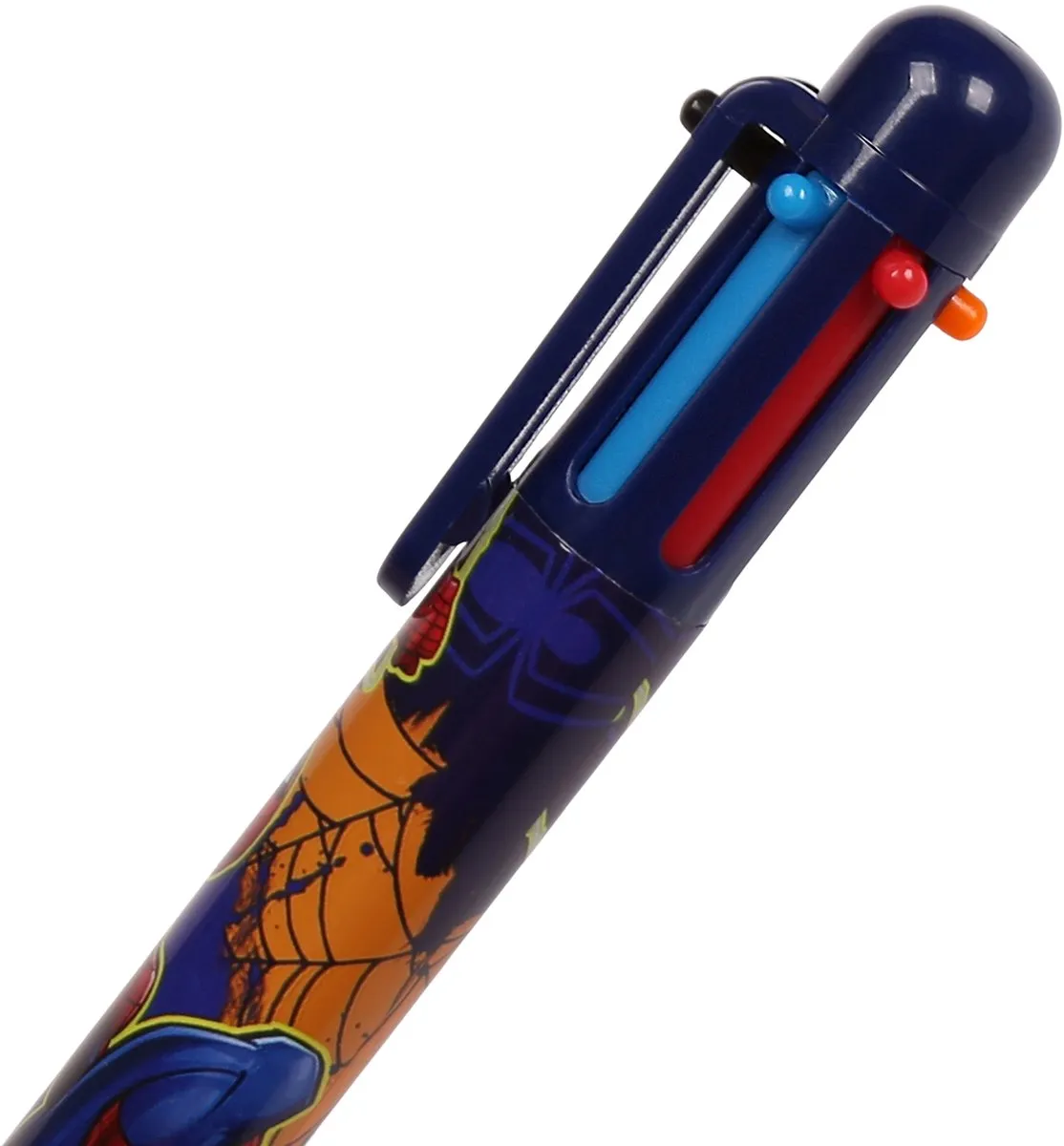 Marvel Spider-Man Meerkleurige 6-in-1 Balpen - Zwart