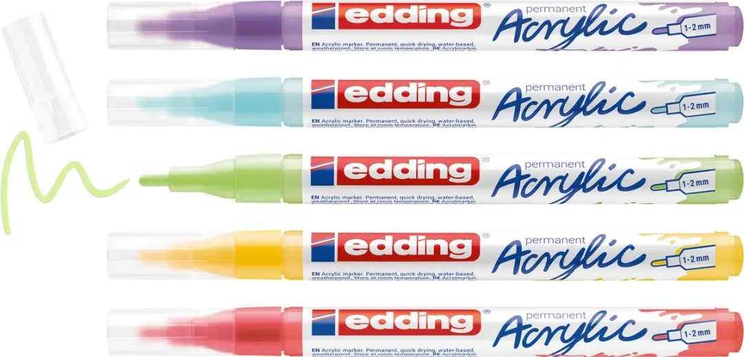 edding 5300 Acrylmarker Fijn 5 Stuks - Regenboog