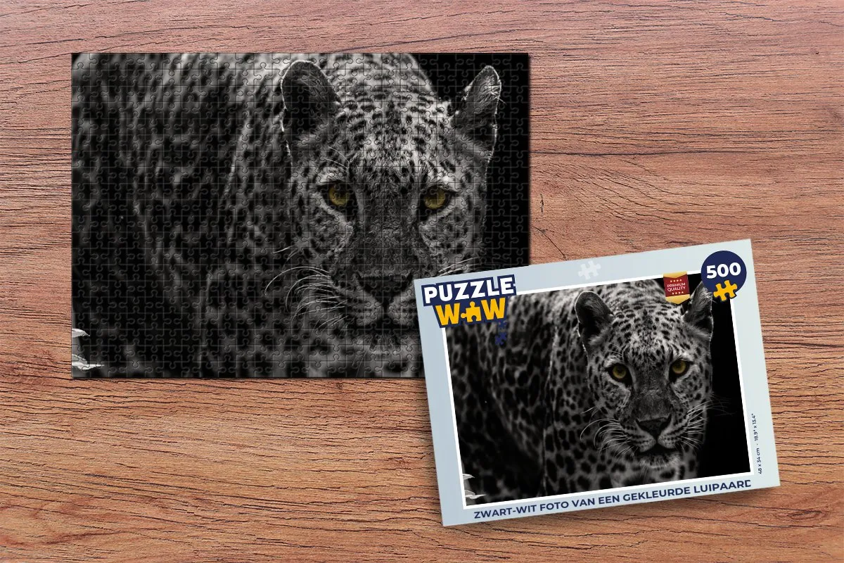 PuzzleWow Luipaard Legpuzzel 500 Stuks - Multicolor