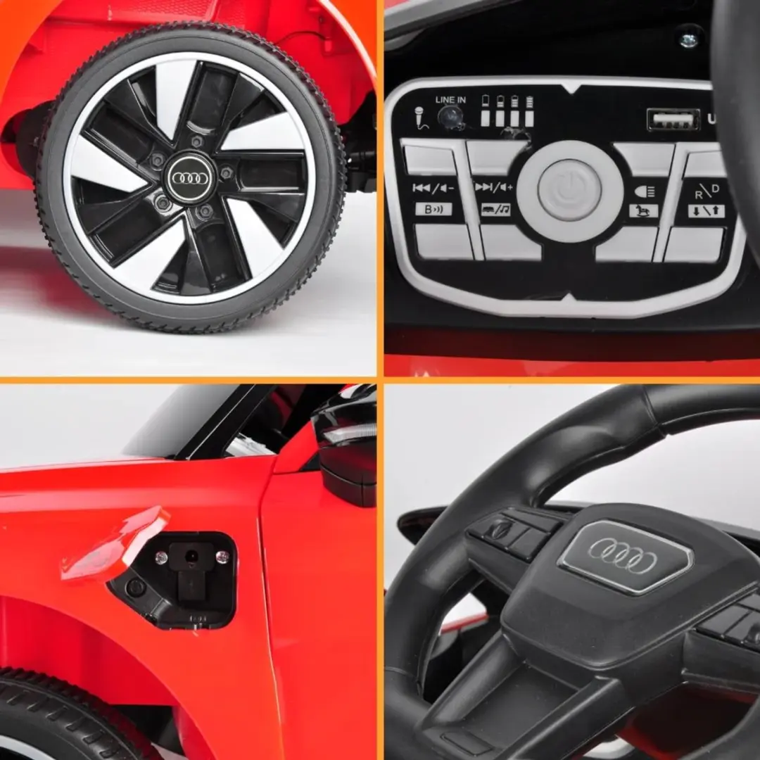 Vrooomy Audi e-Tron GT 12V Kinderauto - Rood - afbeelding 2 van 6