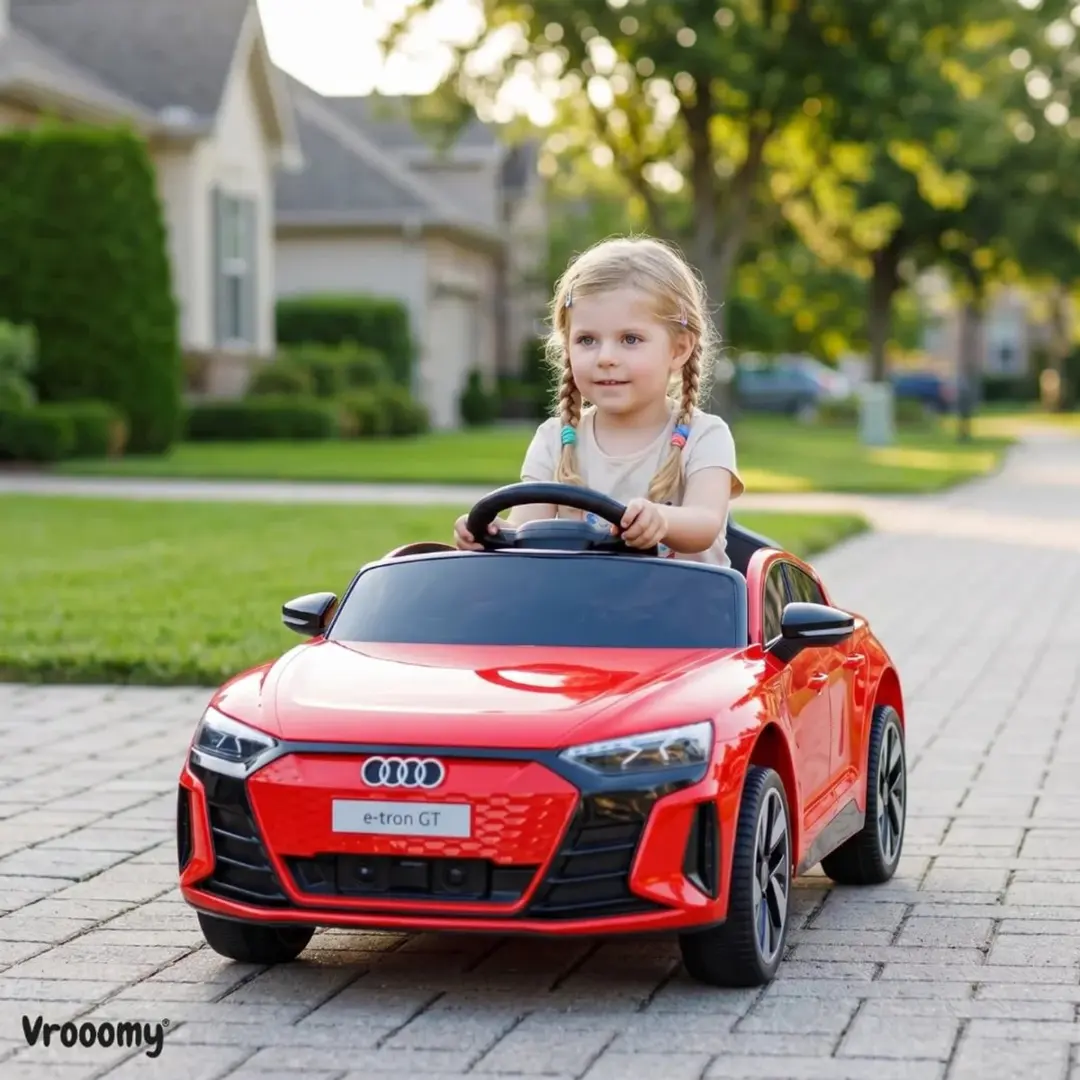 Vrooomy Audi e-Tron GT 12V Kinderauto - Rood - afbeelding 4 van 6
