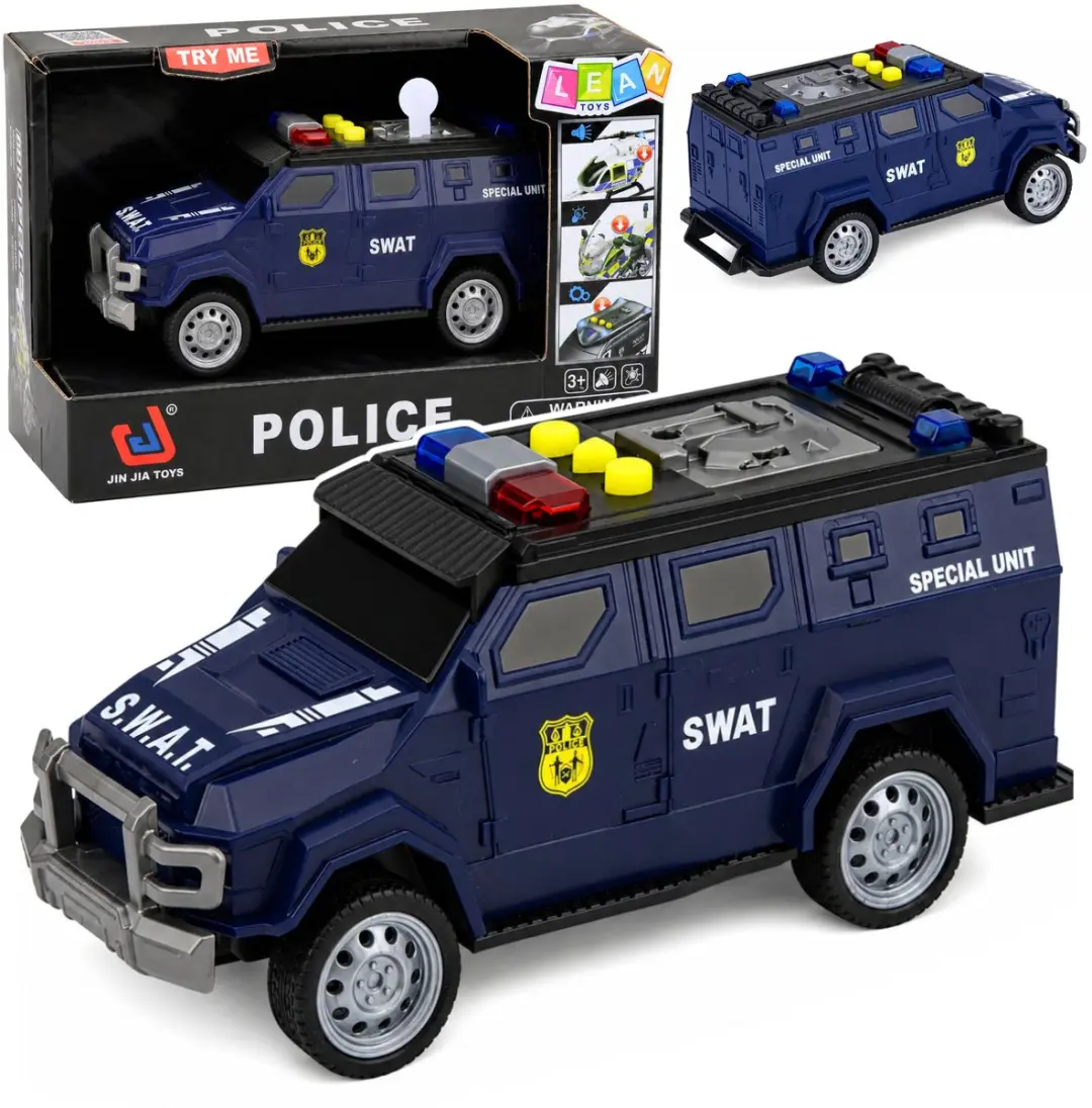 Auto Speciale eenheid Voertuig Swat Lights klinkt marineblauw 1:32