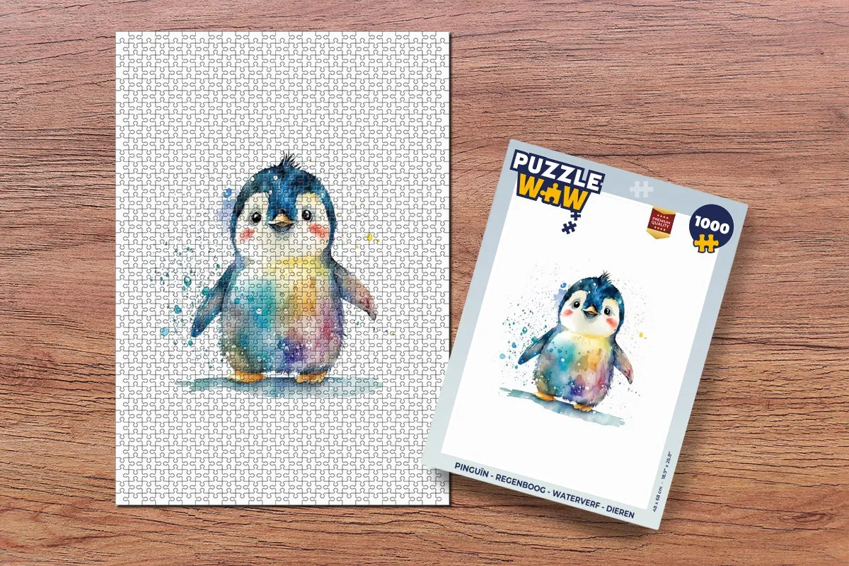 PuzzleWow Pinguïn Legpuzzel 1000 Stuks - Multicolor