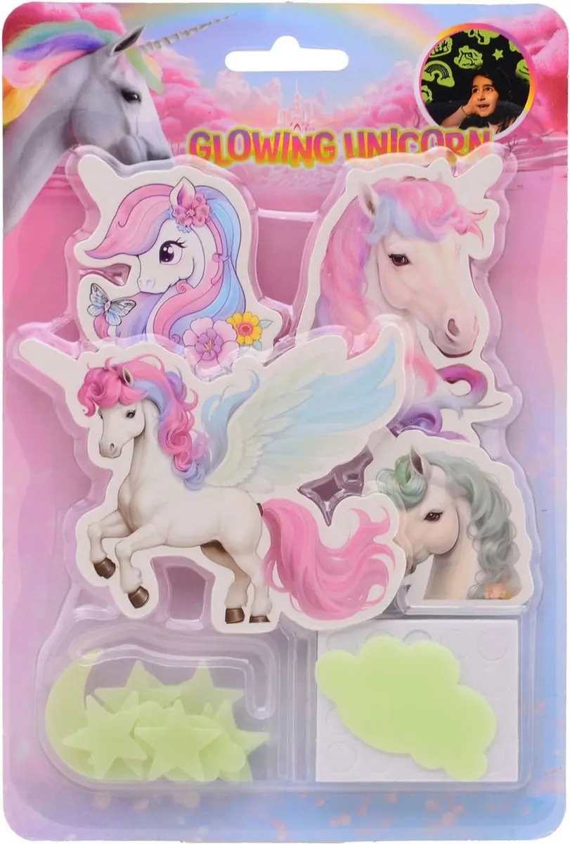 Johntoy Glow Eenhoorn Muurstickers 25x1cm