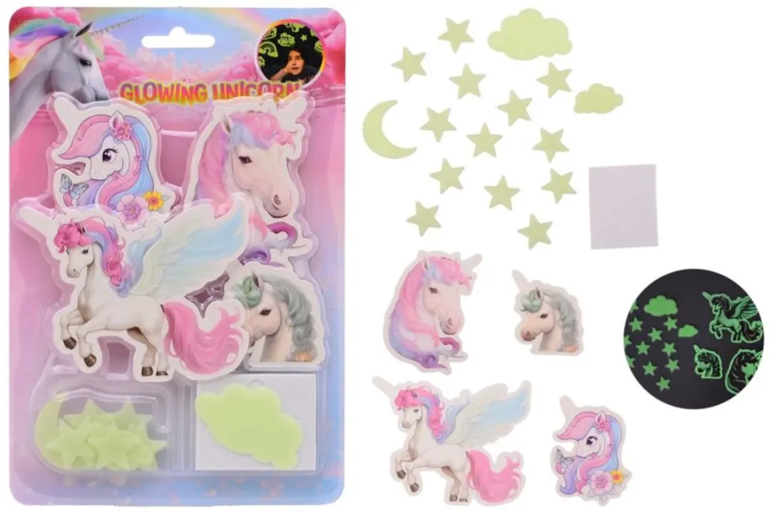 Johntoy Glow Eenhoorn Muurstickers 25x1cm - afbeelding 2 van 3