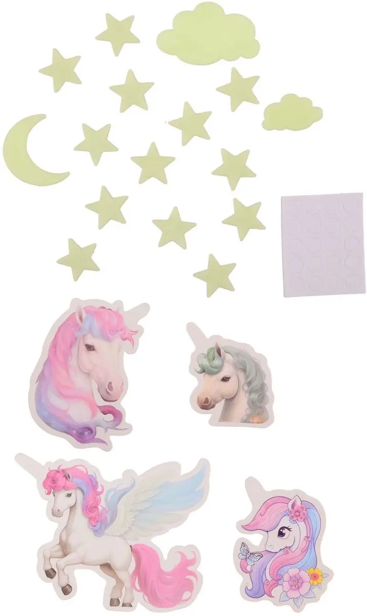 Johntoy Glow Eenhoorn Muurstickers 25x1cm - afbeelding 3 van 3