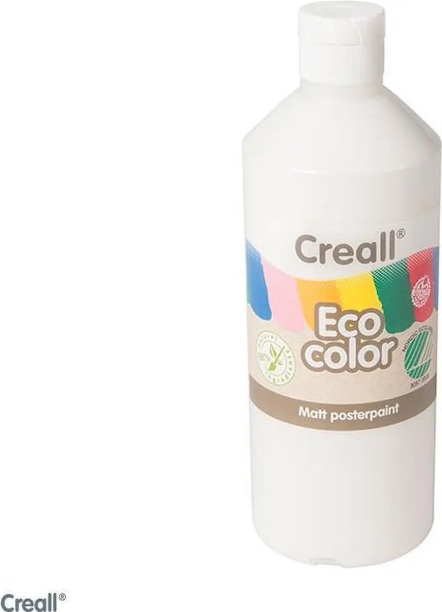 Creall plakkaatverf ECO COLOR wit 500 ml milieuvriendelijk.