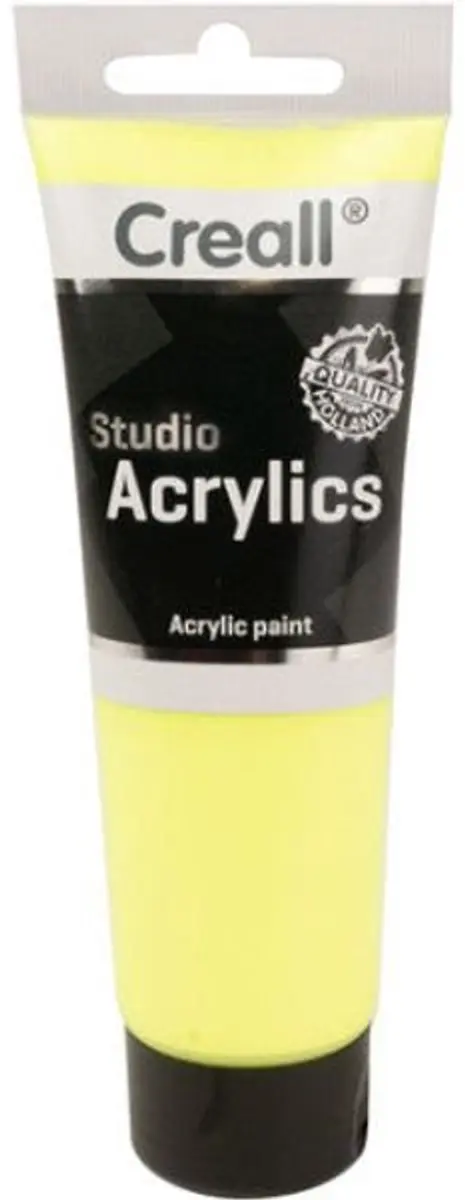 Creall acrylverf studio acrylics 120ml fluor geel schilderen.